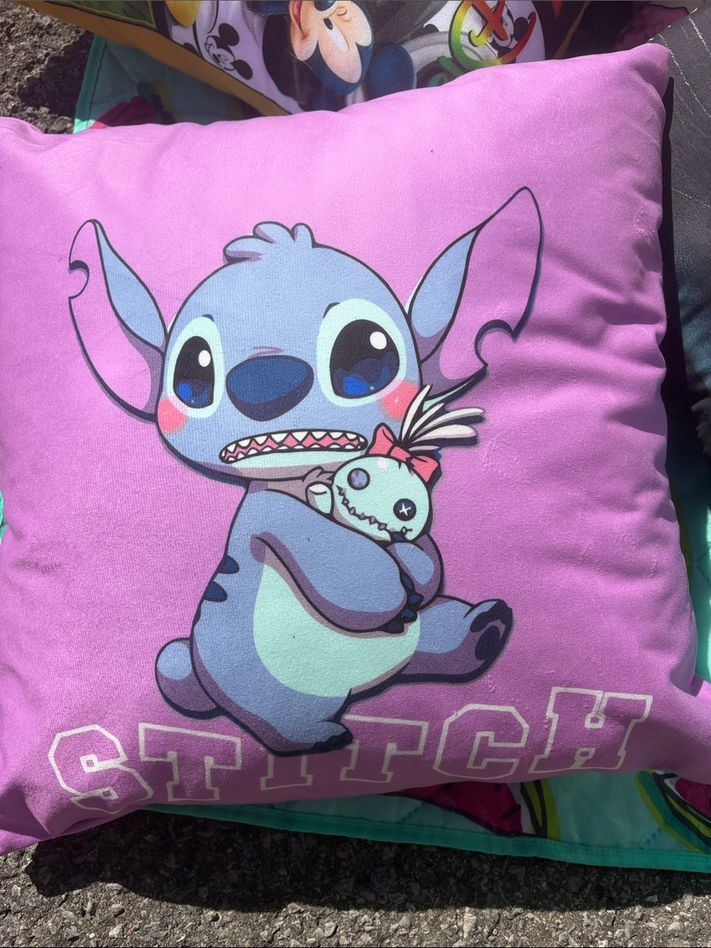 Disney Purple Stitch Character Pillow